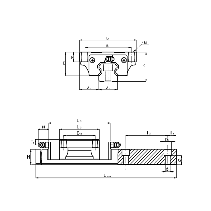 Каретка TRH15AZ1 (LLTHC15AT1P5) ISB Linear