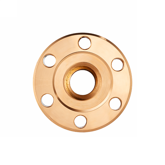 Гайка трапецеидальная c фланцем (бронза) d=14 мм, шаг резьбы 3 мм (прав. резьба), BFM 14-3-D ISKRA