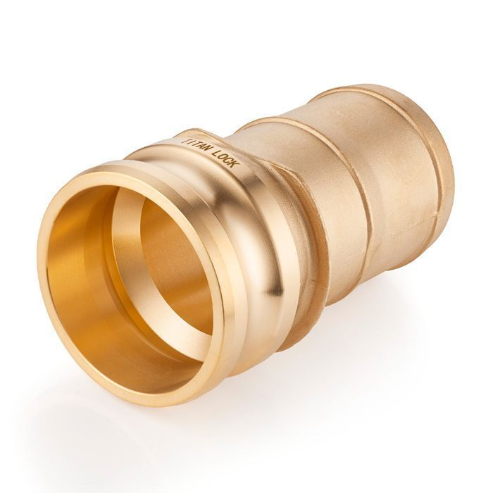 Камлок латунный тип E, ниппель с хвостовиком 4", TL400EBR TITAN LOCK