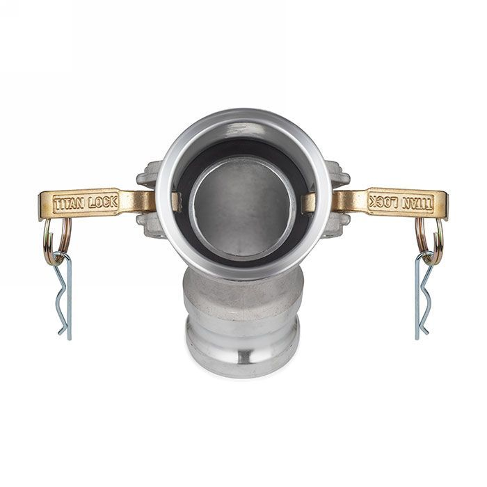 Камлок алюминиевый тип DА (переходник 45° розетка 4" х ниппель 4"), TL400DAAL45 TITAN LOCK