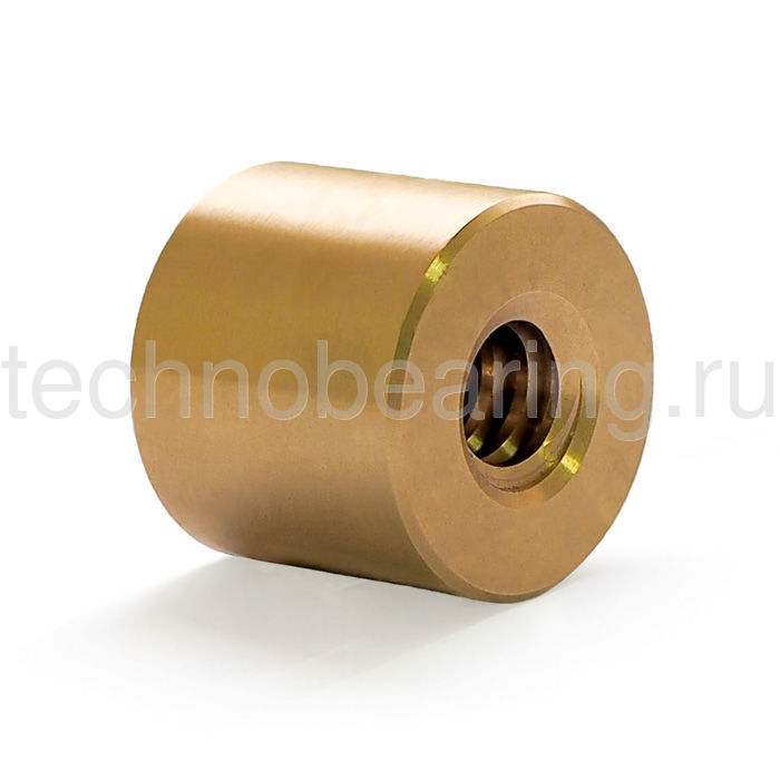 Гайка трапецеидальная (бронза) d=16 мм, шаг резьбы 4 мм (лев. резьба) LRM 16-4-G TECHNIX