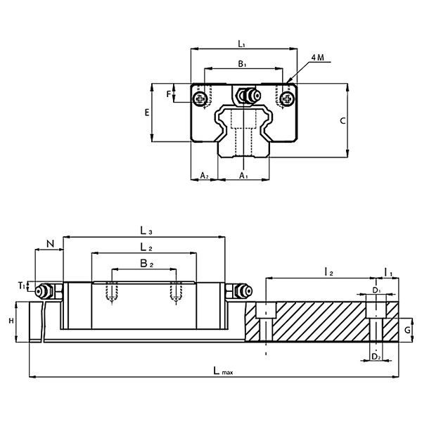 Каретка TRS15BZ1 (LLTHC15UT1P5) ISB Linear