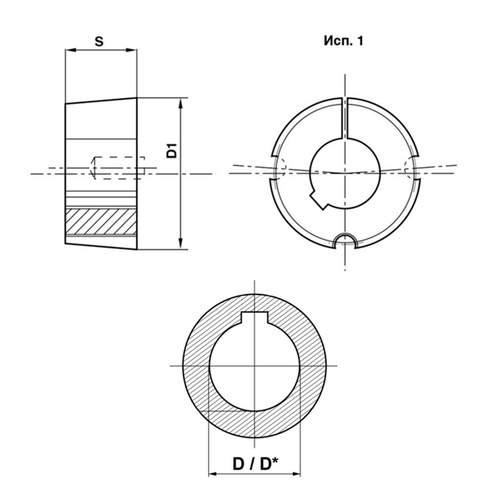 Втулка тапербуш 1108-9 мм ISKRA