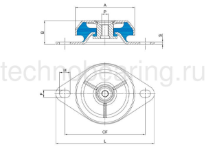 Виброизолятор ZA106X42 M16 ZA1064216W ISB
