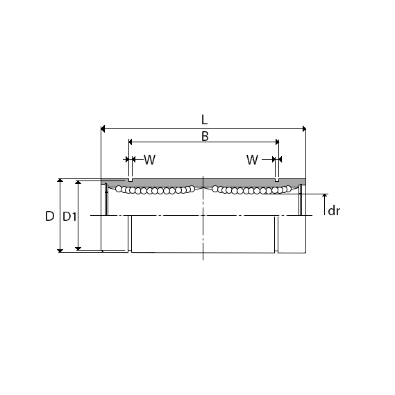 Линейный подшипник LM20-L-UU TECHNIX