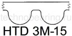 Зубчатые шкивы HTD под расточку (с пилотным, черновым отверстиями) 3M - 15