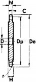 Звездочки без ступицы с черновым отверстием для симплексной цепи по DIN 8187 - ISO R 606 ANSI B29.1 1-4x1-8 чертеж