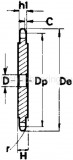 Звездочки без ступицы с черновым отверстием для симплексной цепи по DIN 8187 - ISO R 606 8x3 чертеж