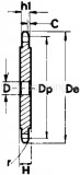 Звездочки без ступицы с черновым отверстием для однорядной цепи DIN 8187 - ISO R 606 чертеж
