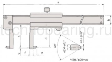 Штангенциркули для внутренних измерений Митутойо серии 536 2 схема