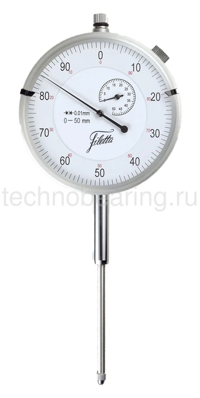 Часовой индикатор 0 - 50 мм, 0.01 мм Filetta
