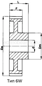 Шкив зубчатый под расточку 80-8M-30 (PHP 80-8M-30RSB) Sati