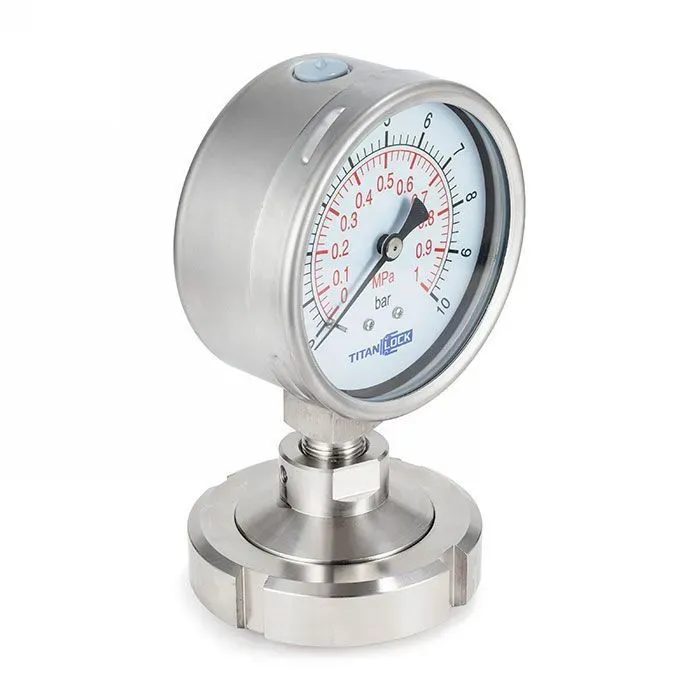 Манометр нержавеющий с мембранным разд.,10/0,2 Бар, гайка DN32, корп. 100мм, TLSPG32/100MN TITAN LOCK