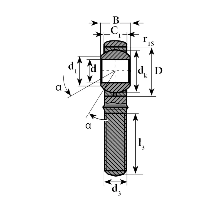 Шарнирный наконечник TSML12C (POS12ECL) TECHNIX
