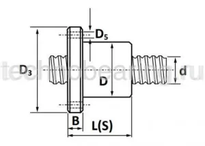 Винт ШВП SFU-R2505 TECHNIX