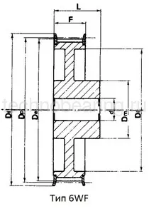 Шкив зубчатый под расточку 64-8M-20 (PHP 64-8M-20RSB) Sati