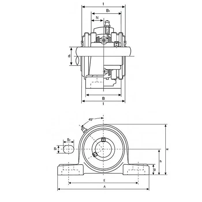 Подшипниковый узел UCP208