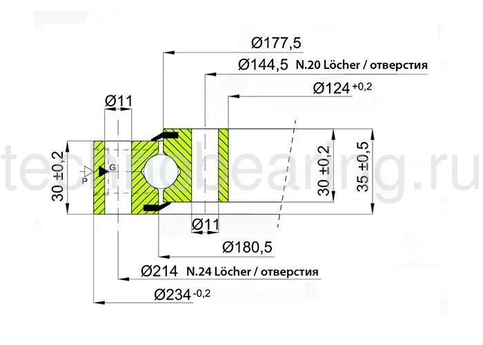 ОПУ стандартная серия с одним рядом шариков NB1.200260202-1PPN ISB