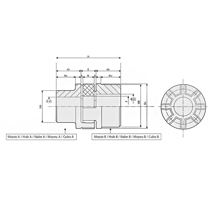 Полумуфта под расточку SGMB038 ISKRA