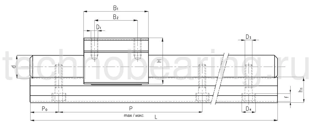 Вал прецизионный с опорой SBR40S NBS