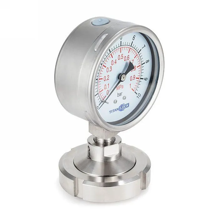 Манометр нержавеющий с мембранным разд.,10/0,2 Бар, гайка DN40, корп. 63мм, TLSPG40/63MN TITAN LOCK