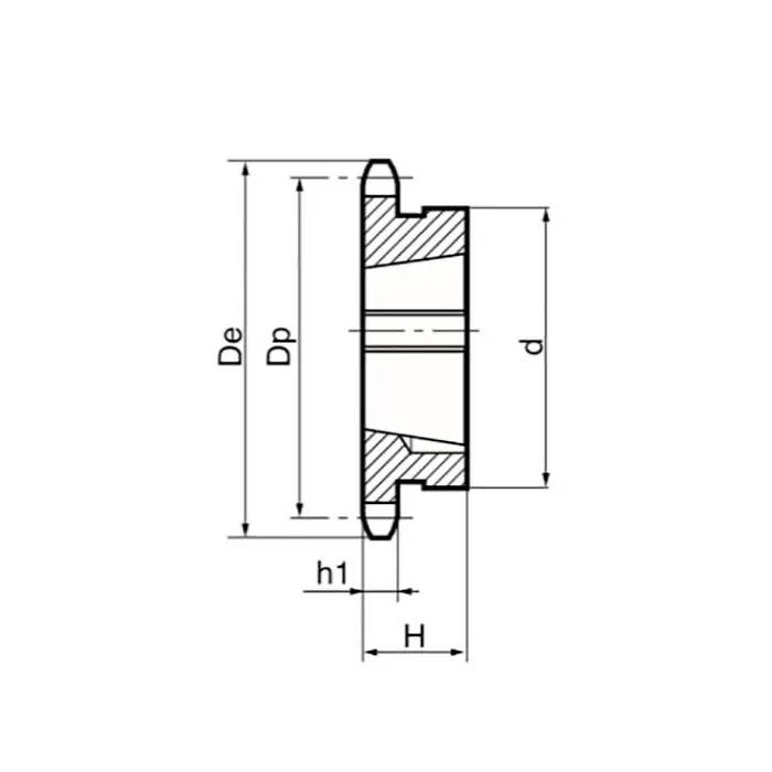 Звездочка под втулку тапербуш для цепи: 16B-1, Z=17, 1" x 17,02 mm TS12017 (PHS 16B-1 TB 17) ISKRA