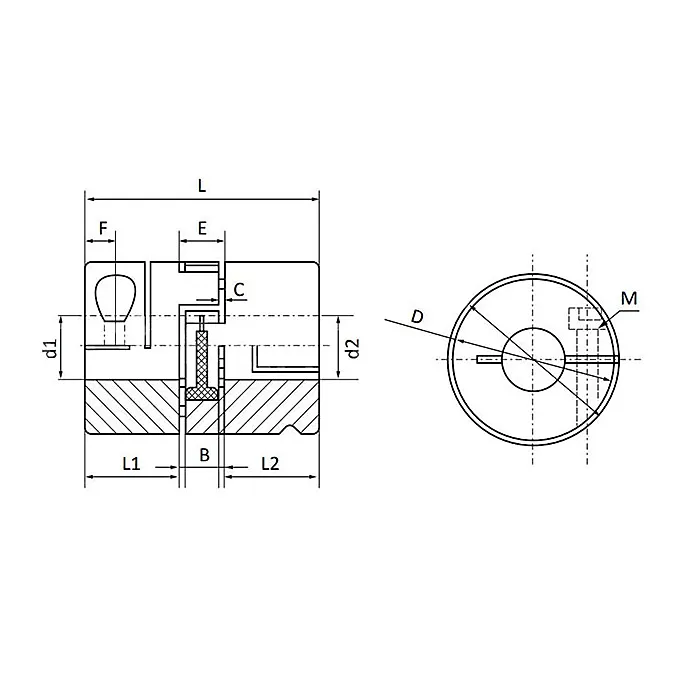 Муфта виброгасящая соединительная JC25-C (d=5 мм) ISKRA