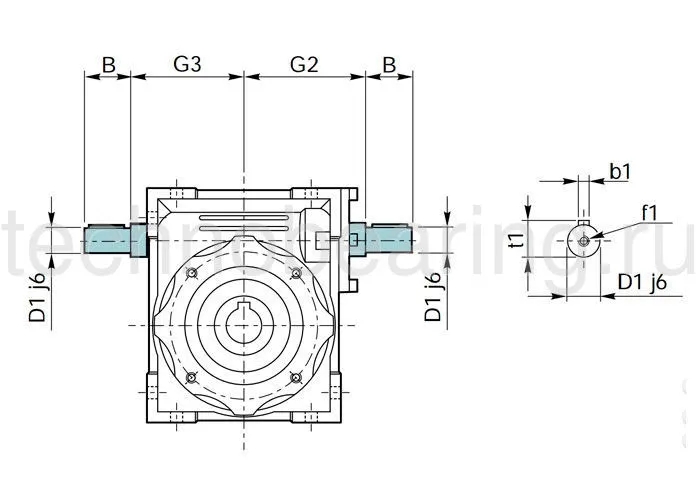 Червячный редуктор: VI 063 P R7.5 U Sati