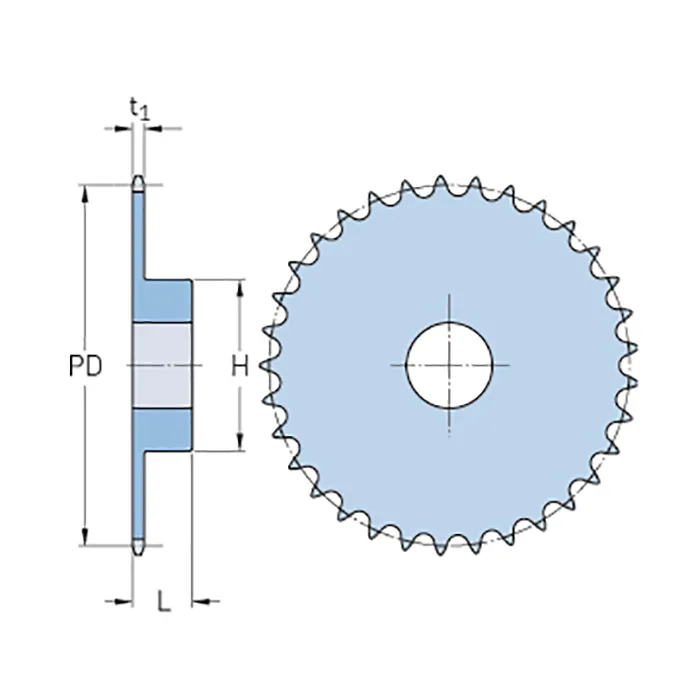 Звездочка под расточку со ступицей с калеными зубьями для цепи: 10B-1, Z=14, 5/8" x 3/8" PHS 10B-1BH14 SKF