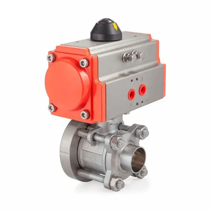 Донный клапан шаровый под приварку с пневмоприводом, нерж.304 DN50, TLBBV50WD-P TITAN LOCK