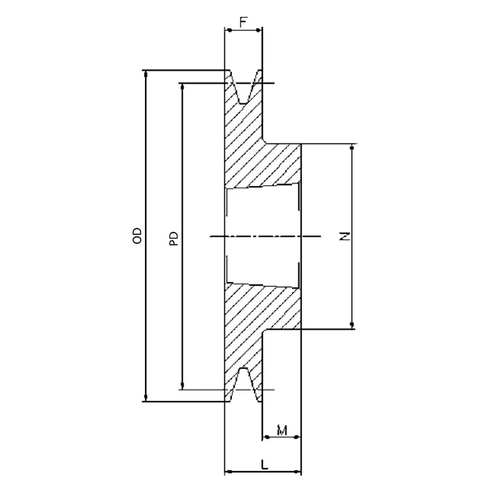 Шкив клиновой под втулку тапербуш SPB100-01 TB (PHP 1SPB100TB) ISKRA