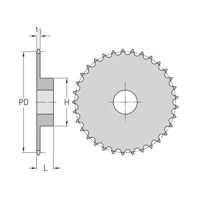 Звездочка под расточку со ступицей PHS 08B-1BH14 SKF