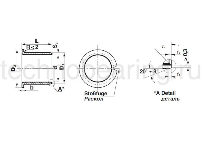 Втулка скольжения с фланцем KF40260SF1SN (PCMF404426E) ISB