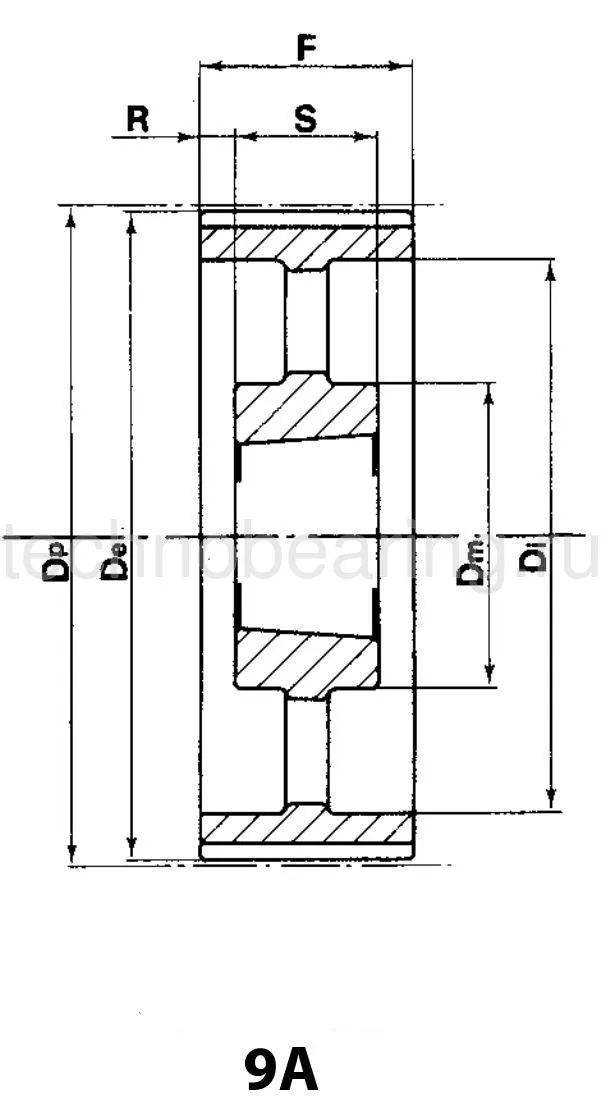 Шкив зубчатый под втулку тапербуш для ремня дюймового профиля 72H200 (PHP 72H200TB) Sati
