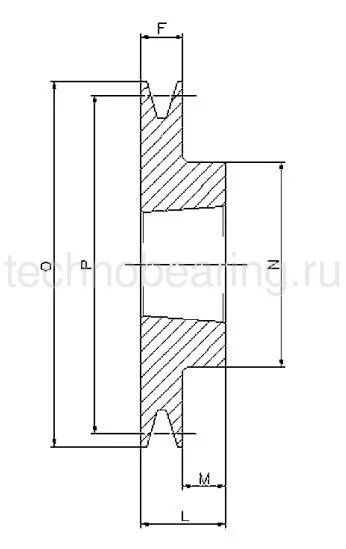 Шкив клиновой  под втулку тапербуш SPB100-01 TB (PHP 1SPB100TB) Sati