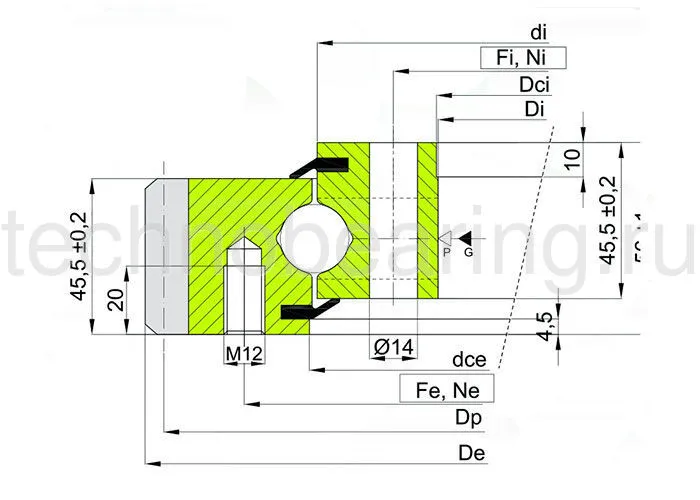 ОПУ стандартная серия с одним рядом шариков EB1.20.1094.200-1STPN ISB