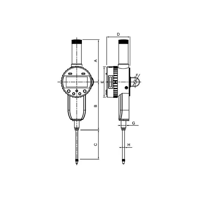 Индикатор цифровой с абсолютной шкалой 0-50,8мм/0,001мм", 5340-9115 Dasqua