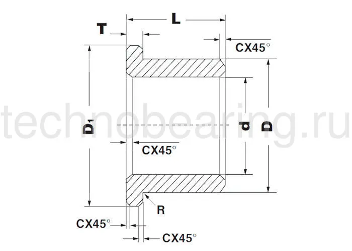 Втулка скольжения с фланцем BNZF455565655 ISB