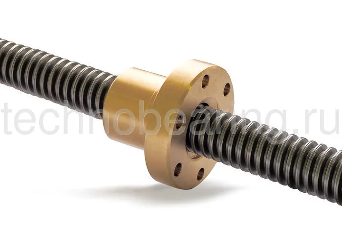 Гайка трапецеидальная с фланцем (бронза) d=20 мм, шаг резьбы 4 мм (лев. резьба), BFM 20-4-G TECHNIX