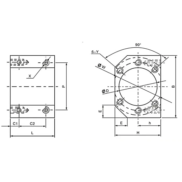 Держатель для гайки ШВП DSG1605 ISKRA