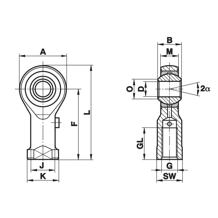 Шарнирный наконечник GIS16 Fluro