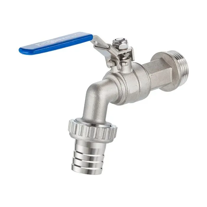 Кран шаровый водоразборный со штуцером, резьба BSP 1", нерж.сталь, TL100BCV TITAN LOCK