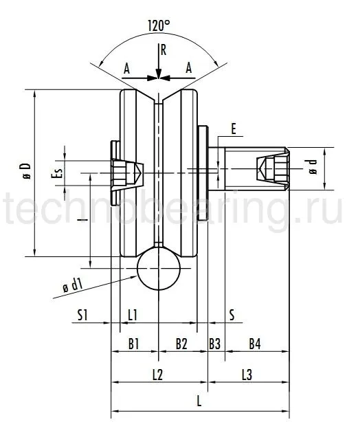 Ролик с V-образным желобом эксцентриковый E210 2RS CTS