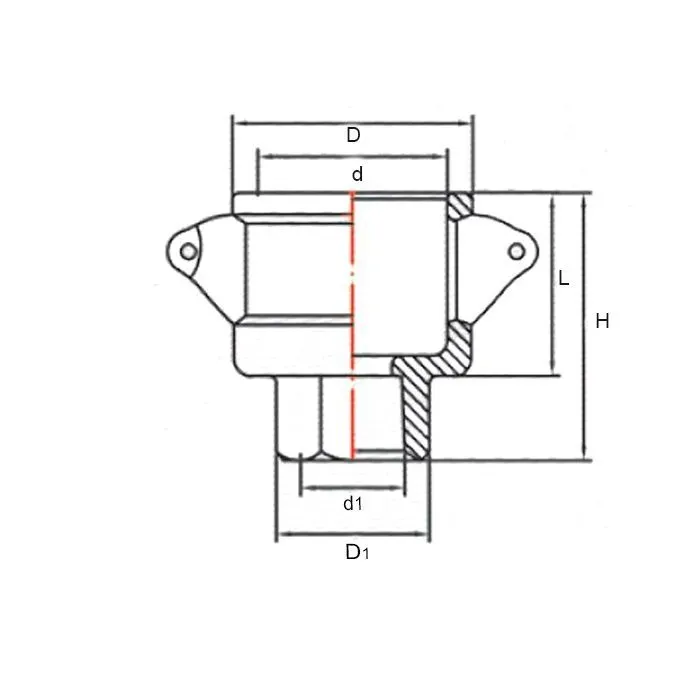 Камлок нержавеющий тип D розетка, внутр. резьба BSP 1 1/2", AISI304, TL150DSS TITAN LOCK