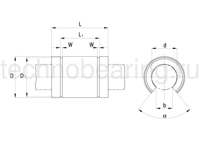 Линейный подшипник LME30-UU-OP TECHNIX