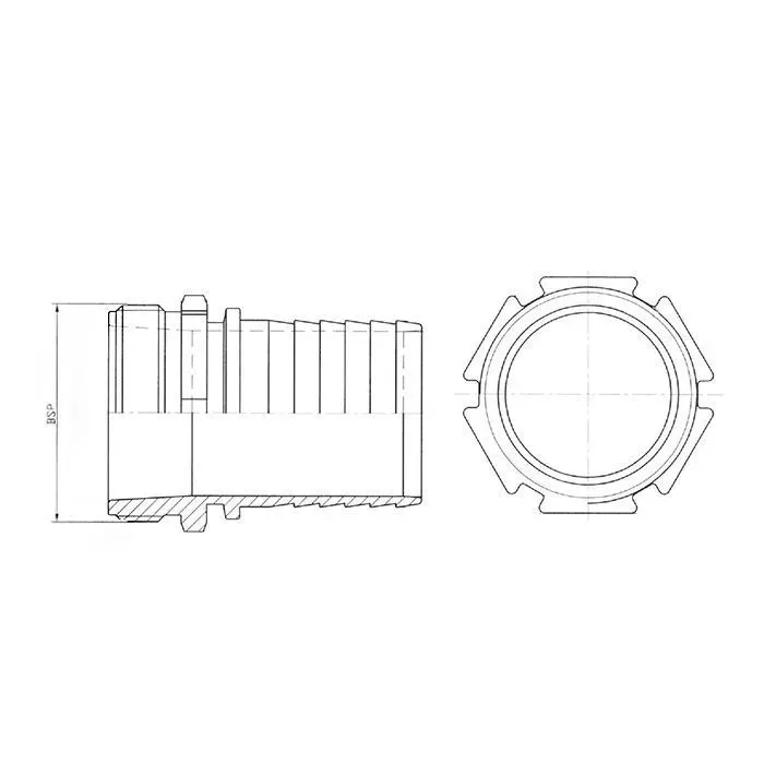 Штуцер с наружной резьбой под рукав, нерж. сталь, 1in TLSM25SS TITAN LOCK