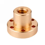 Гайка трапецеидальная с фланцем (бронза) d=16 мм, шаг резьбы 4 мм (прав. резьба), BFM 16-4-D ISKRA