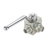 Гидравлический шаровый кран трехходовой, DN 4 (М12X1.5), типа НР, сталь, TLHYD3V3/16M TITAN LOCK