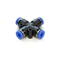 Фитинг цанговый X-образный пневматический, 4 мм, пластик, тип PZA, TLP-PZA4 TITAN LOCK