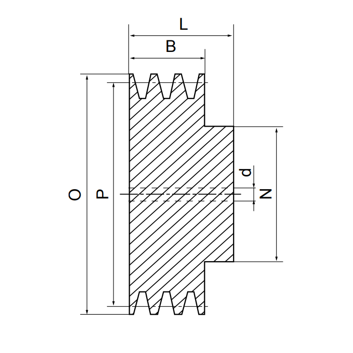 Шкив под расточку клиновой SPA 100-1 (PHP 1SPA100RSB) ISKRA